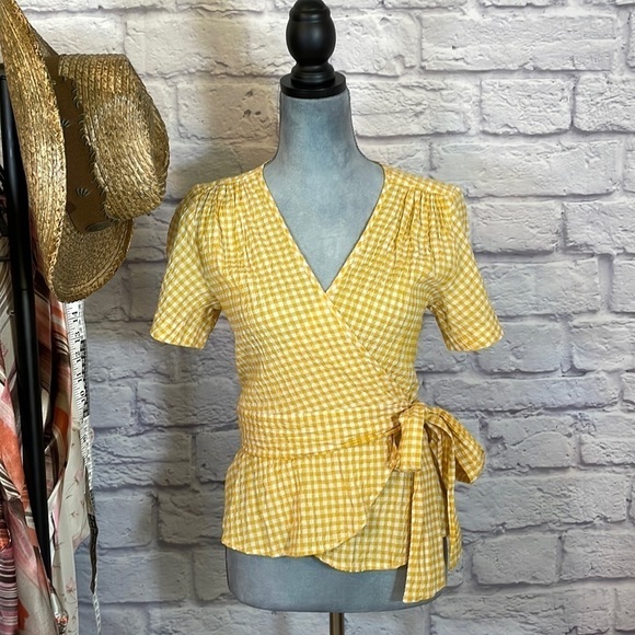 Max Studio gingham wrap blouse - Picture 1 of 7